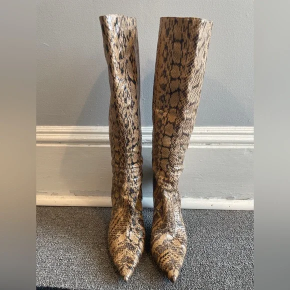 Jimmy Choo Snakeskin Leather Tall boots - Picture 2 of 11